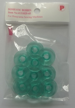 Bobbins Husqvarna, Green plastic-transparent (10 pcs)